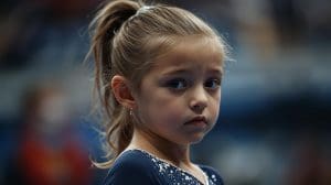 10 year old girl who is sad when doing gymnsatics